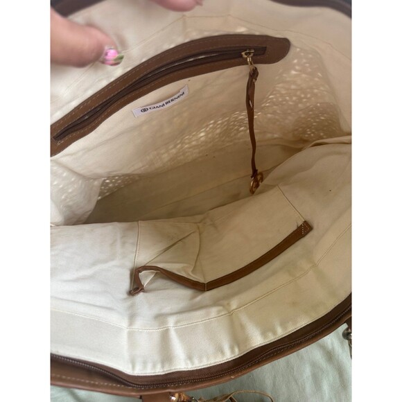 Giani Bernini Natural Marled Straw Dual Tassel Tote Handbag Shoulder Bag - Picture 5 of 9